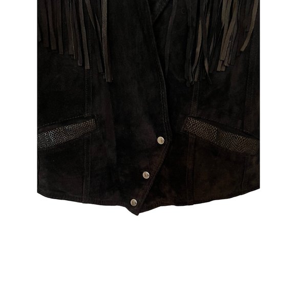 Leather G-III Global Identity Fringe Western Jacket Women's Size Large Vintage - Picture 4 of 8